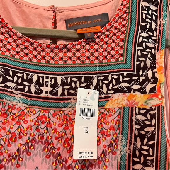 Anthropologie Bhanuni by Jyoti Pink Floral Maxi Dress - Picture 16 of 16